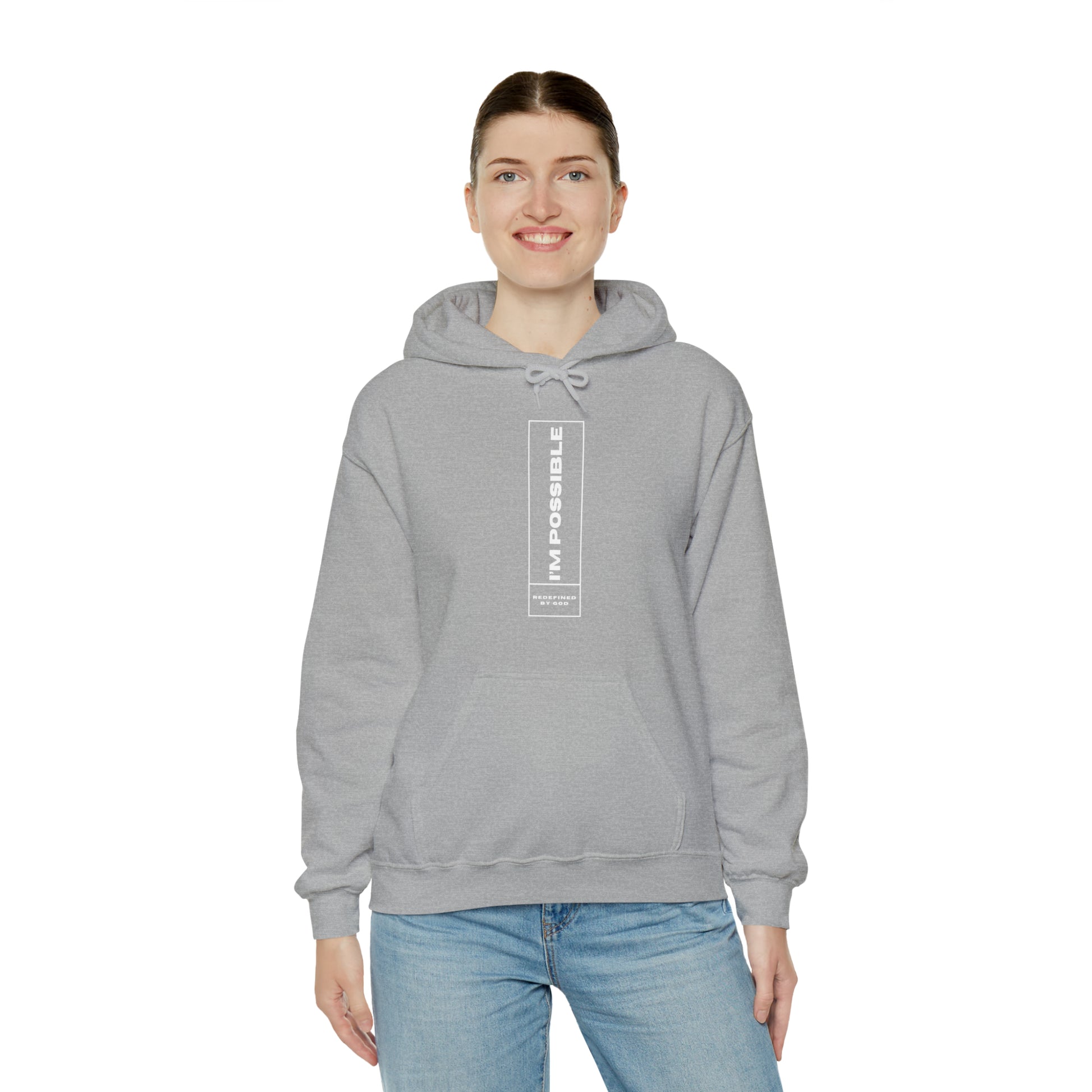 I'm Possible Redefined By God Unisex Hooded Sweatshirt Printify