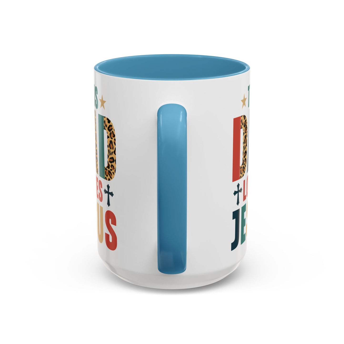 This Dad Loves Him Accent Coffee Mug - Perfect Gift for Father's Day and Christian Dads