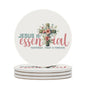 He Is Essential Christian Round Ceramic Coaster - ClaimedbyGodDesigns