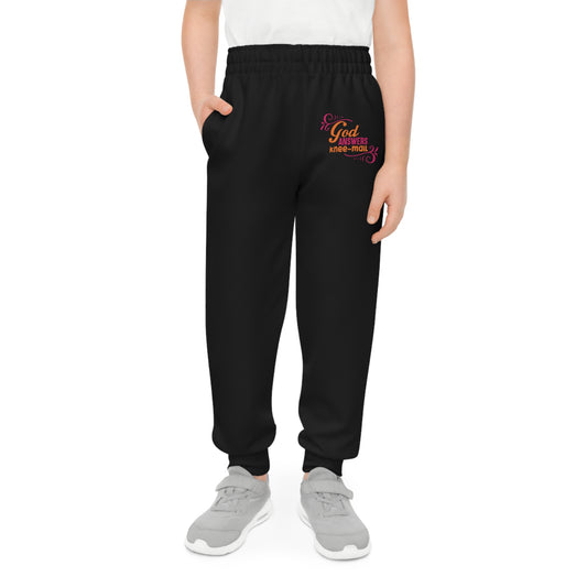 God Answers Knee-mail Youth Christian Sweatpants (Joggers)