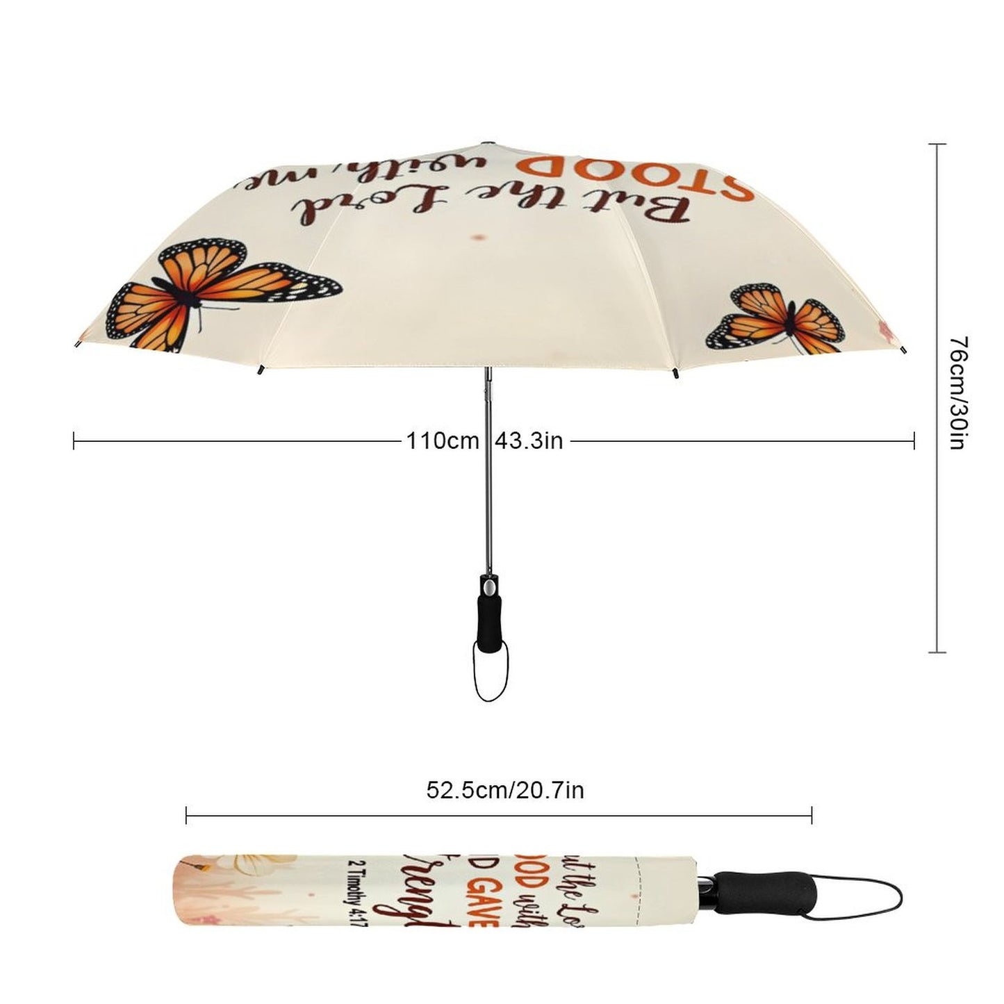 But The Lord Stood With Me And Gave Me Strength Christian 2-Fold Automatic Golf Umbrella