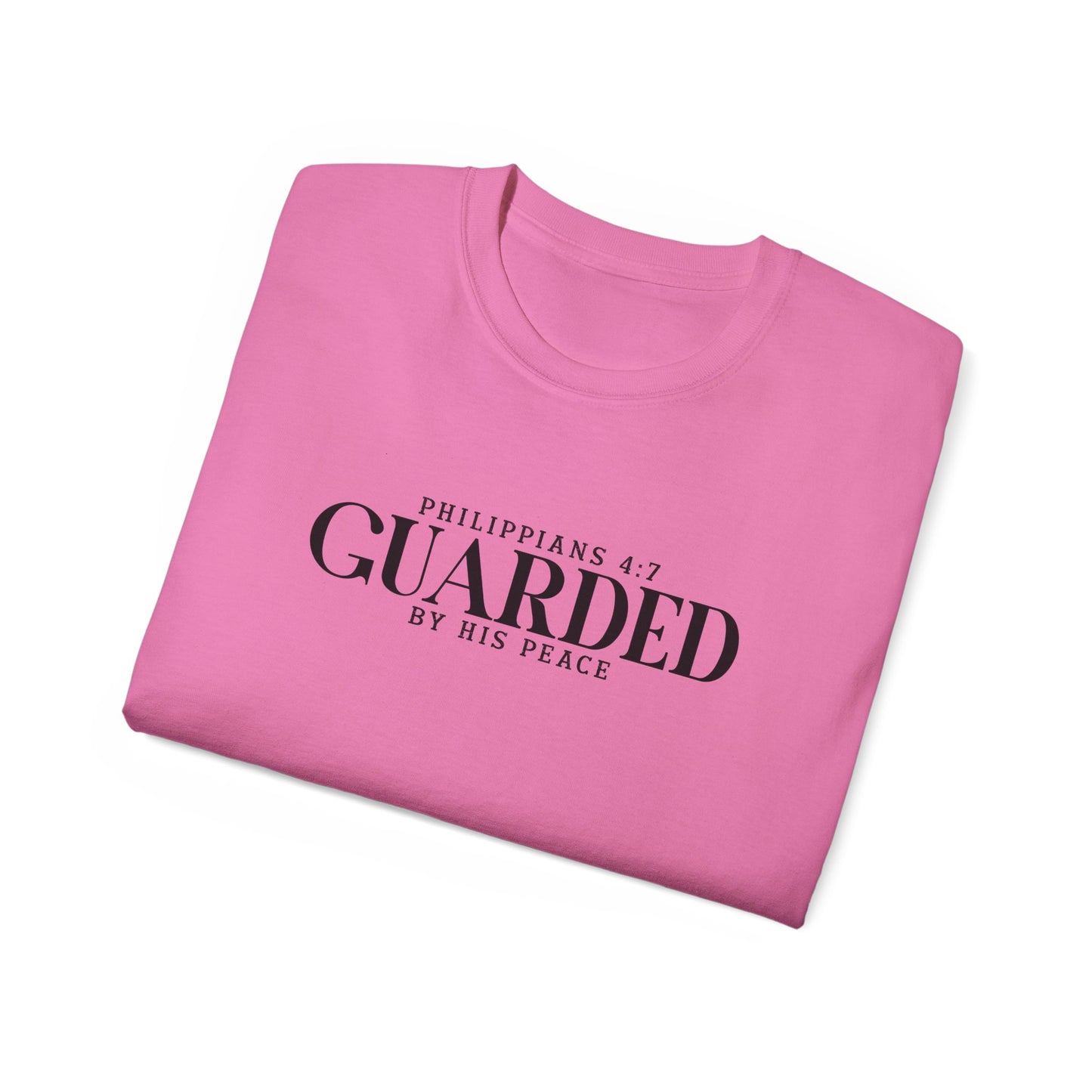 Phillippians 4:7 Guarded By His Peace Unisex Christian Ultra Cotton Tee Printify