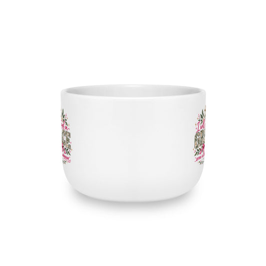 25oz Ceramic Latte Mug — Floral Leopard Accent with Message: “I will stand in grace even in the unknown”