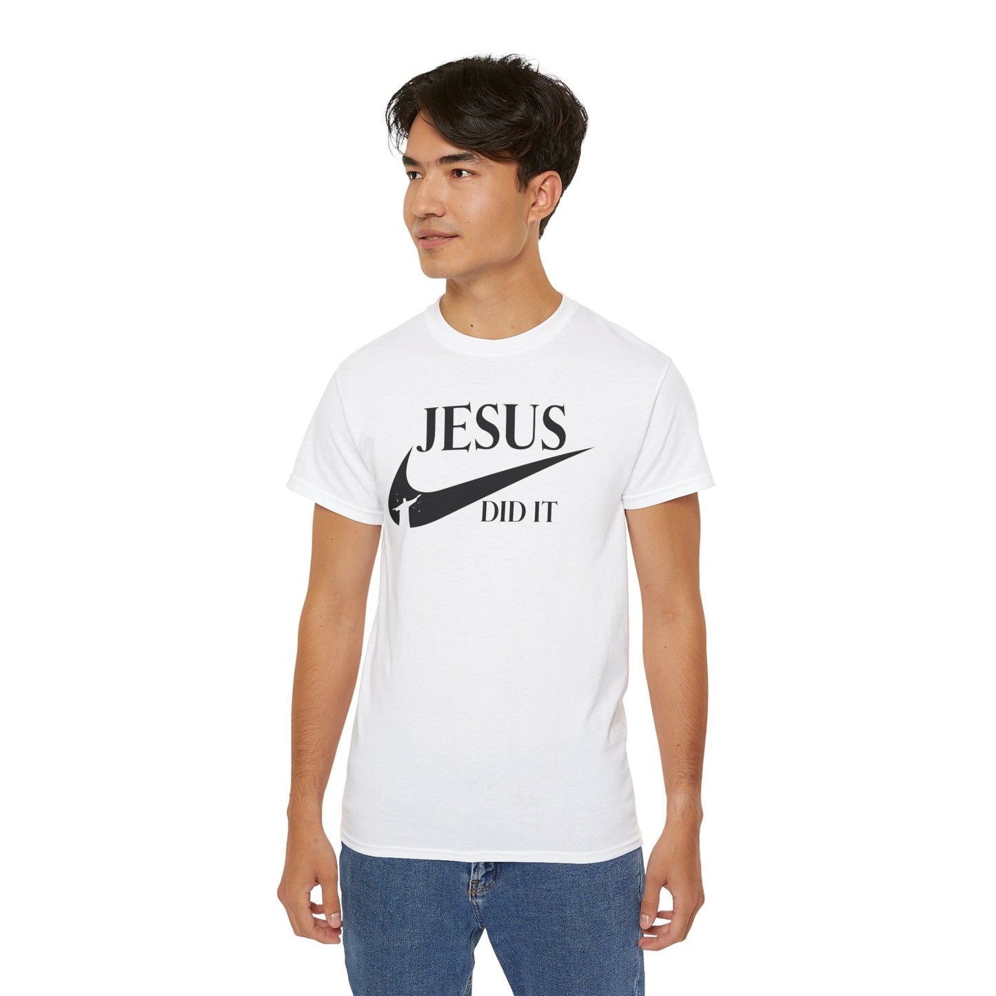 Jesus Did It (like Nike) Funny Unisex Christian Ultra Cotton Tee Printify