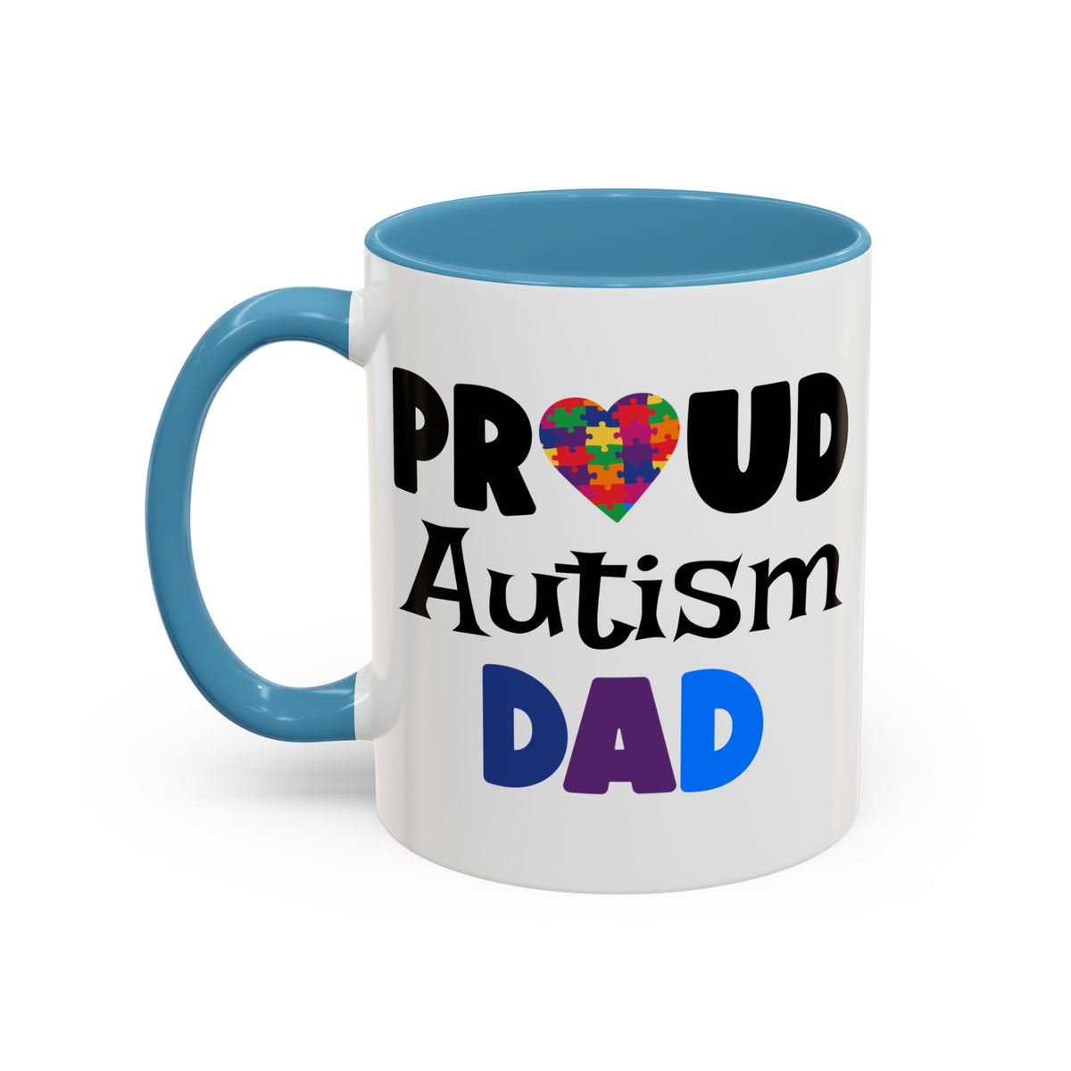 Proud Autism Dad Accent Coffee Mug - Perfect Gift for Fathers