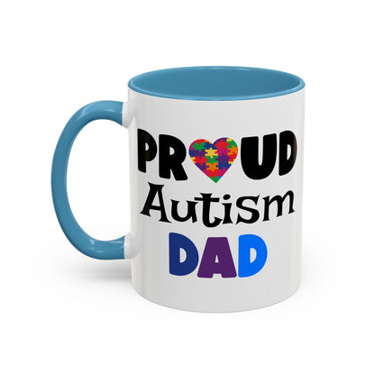 Proud Autism Dad Accent Coffee Mug - Perfect Gift for Fathers