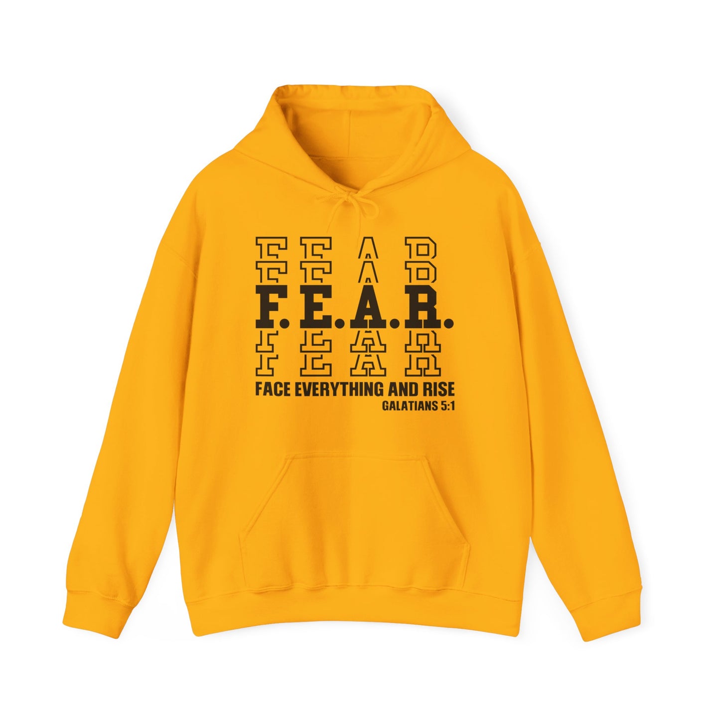 FEAR Face Everything And Rise Unisex Christian Hooded Pullover Sweatshirt