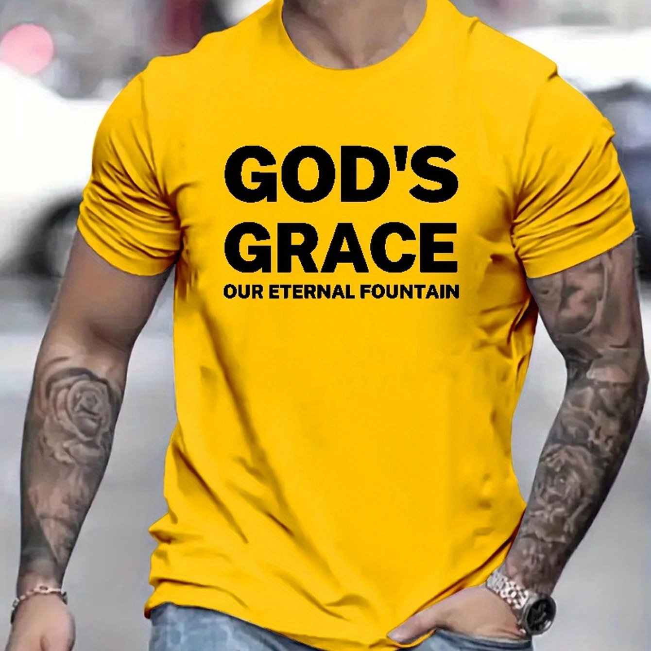 God's Grace Our Eternal Fountain Men's Christian T-shirt claimedbygoddesigns