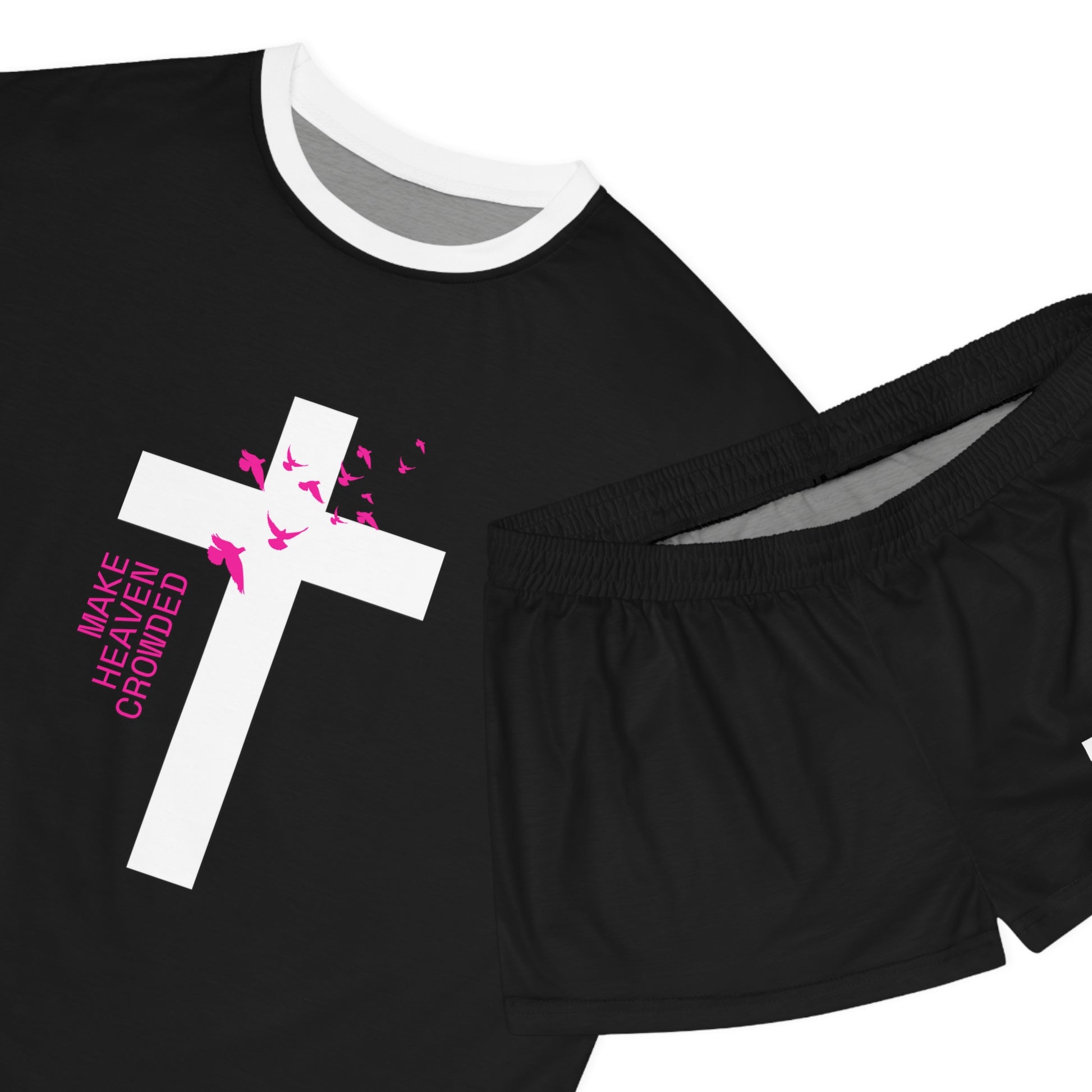 Make Heaven Crowded Women's Christian Short Pajama Set Printify
