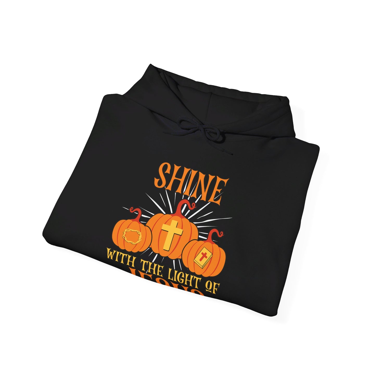 Shine With The Light Of Jesus Halloween Unisex Christian Pullover Hooded Sweatshirt