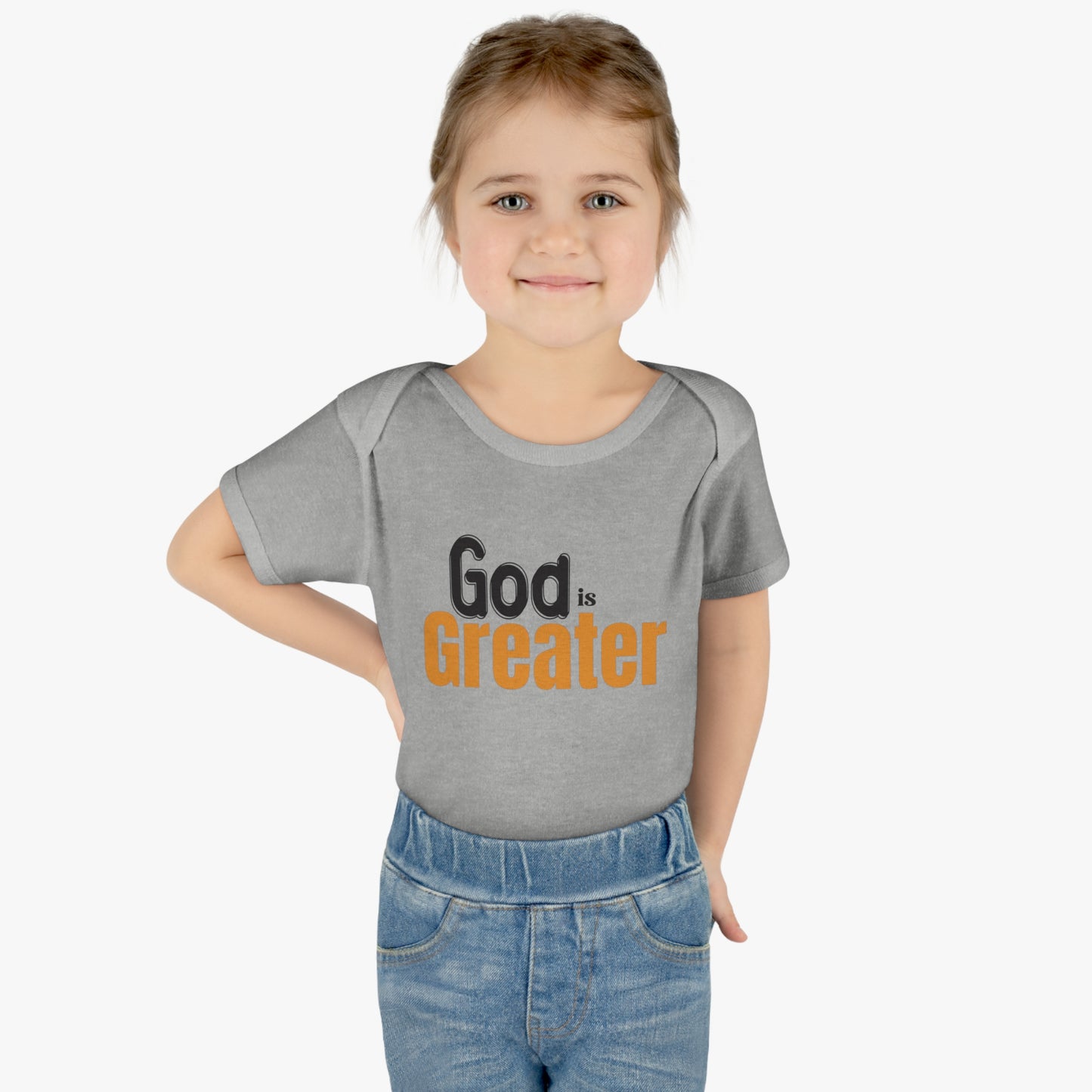 God Is Greater Christian Baby Onesie Printify