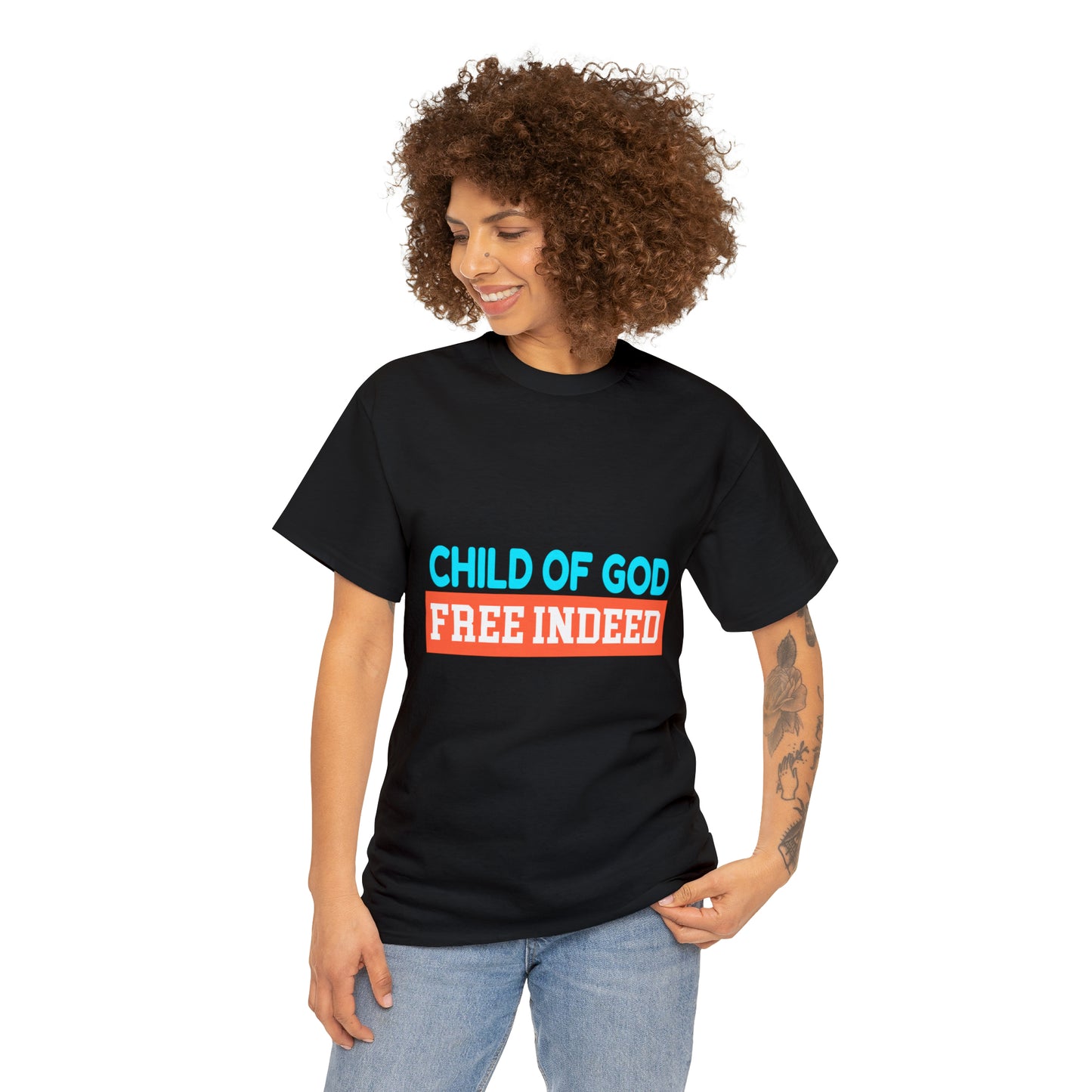 Child Of God Free Indeed Unisex Heavy Cotton Tee Printify