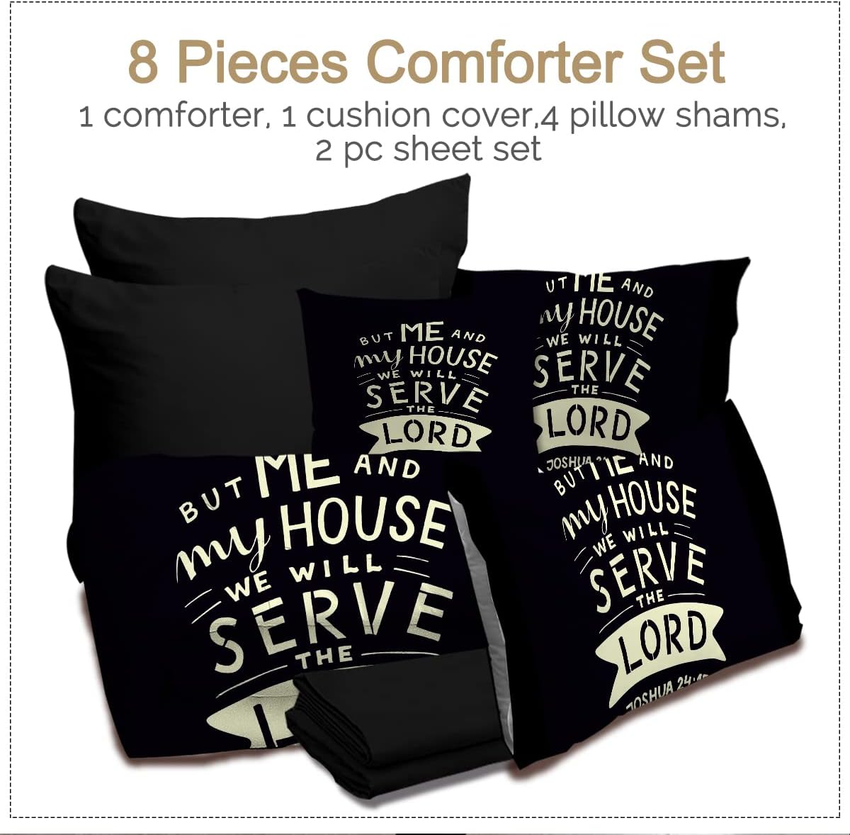 But Me & My House We Will Serve The Lord Christian Comforter Set claimedbygoddesigns