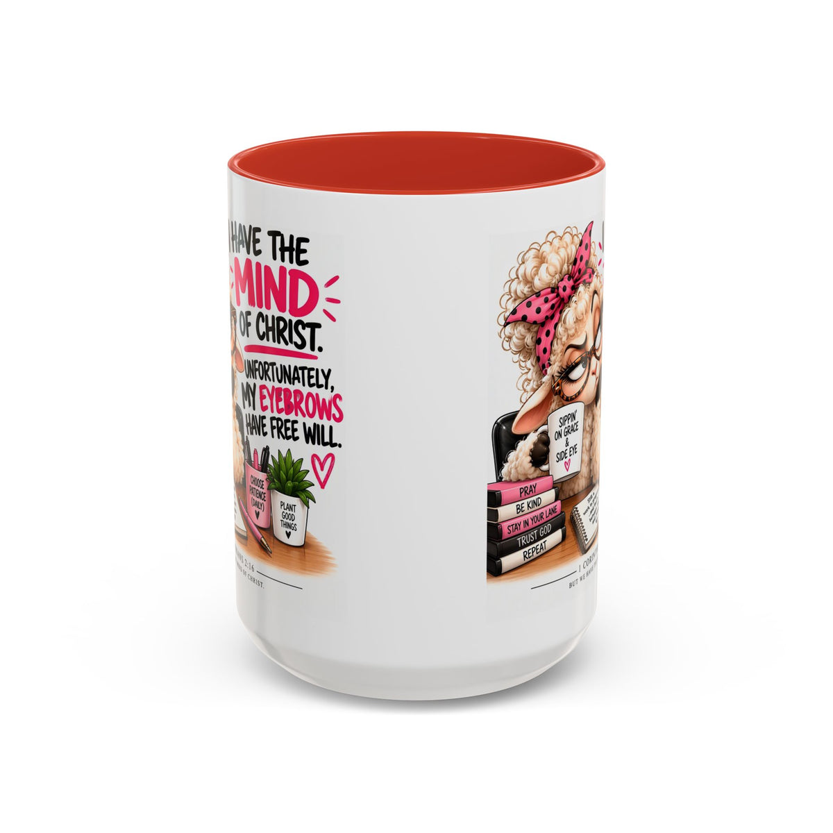 Christian Coffee Mug – "I Have the Mind of Christ" Funny Sheep Design (11/15 oz)