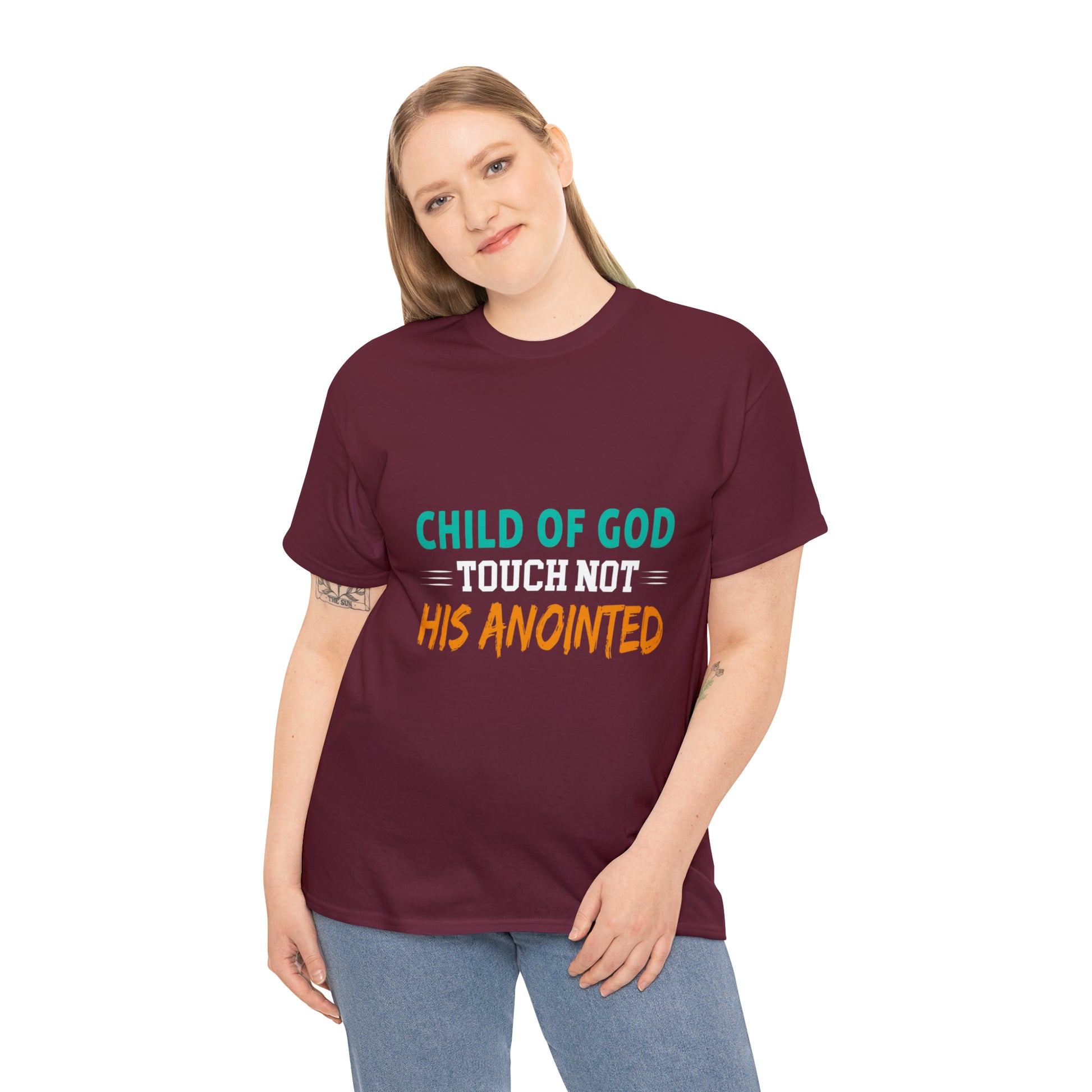 Child Of God Touch Not His Anointed Unisex Heavy Cotton Tee Printify