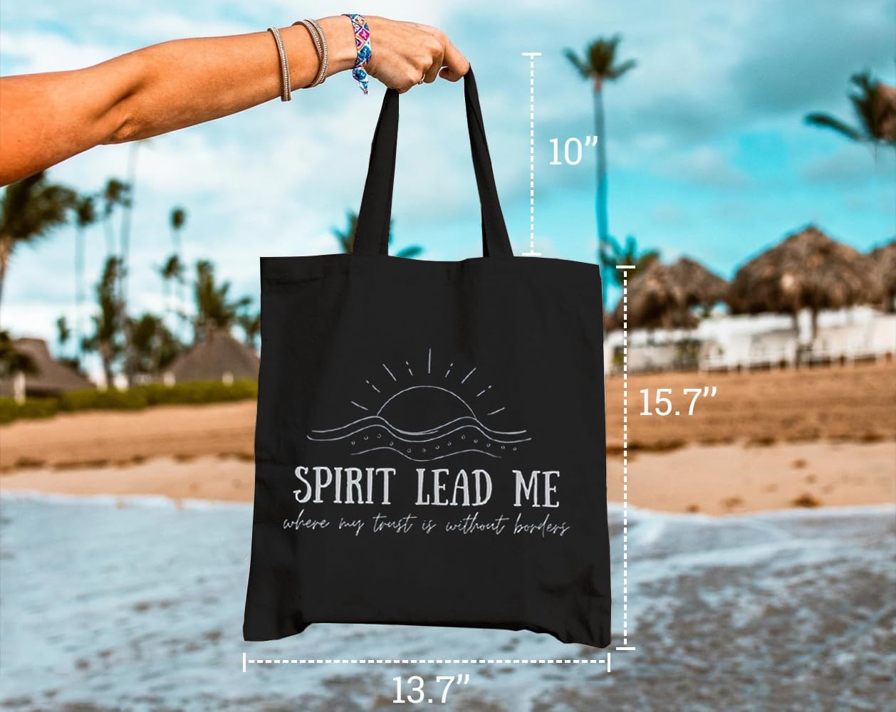 Spirit Lead Me Christian Tote Bag claimedbygoddesigns