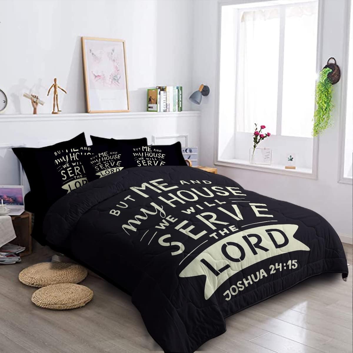 But Me & My House We Will Serve The Lord Christian Comforter Set claimedbygoddesigns