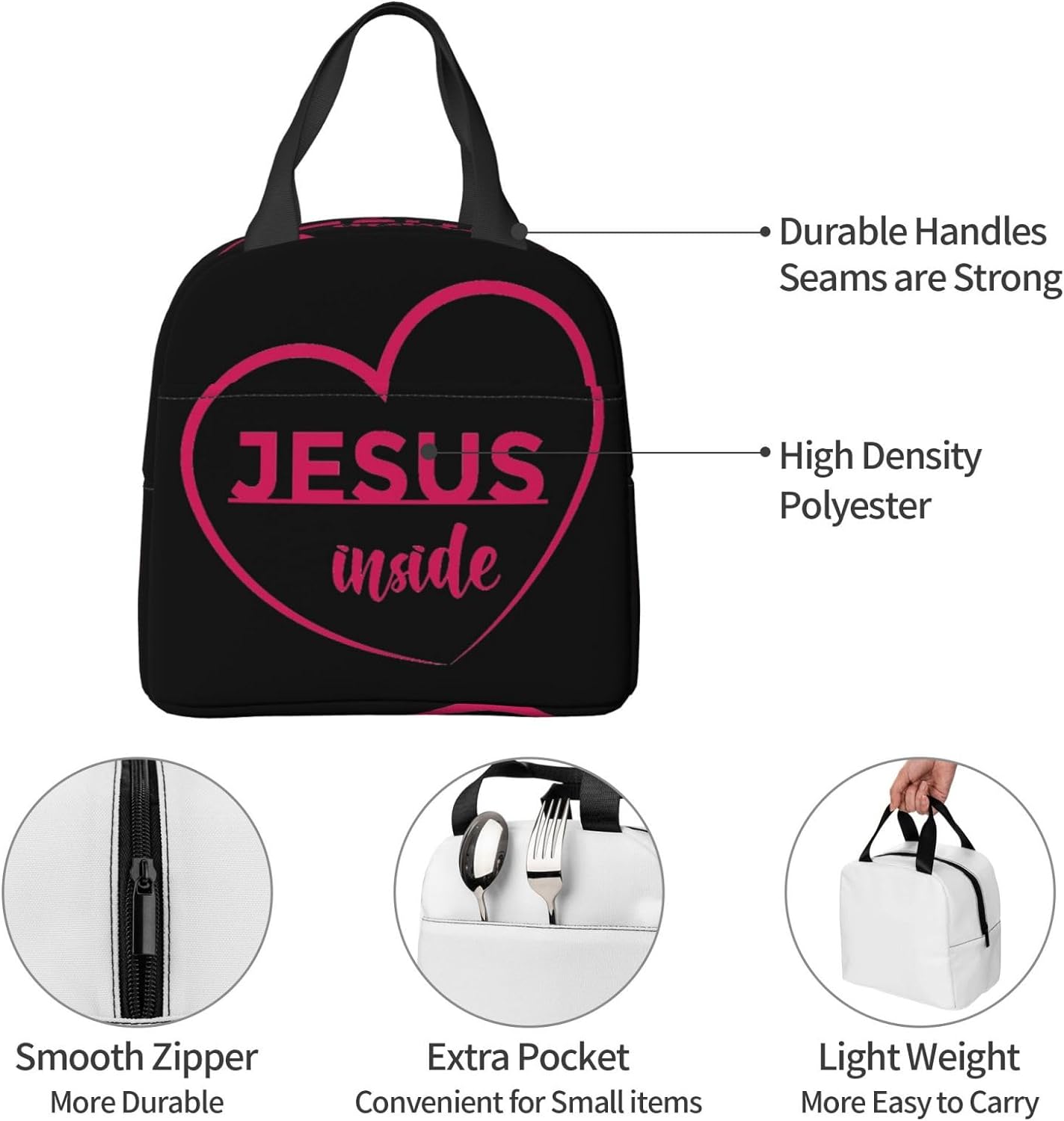 Jesus Inside Christian Lunch Bag claimedbygoddesigns