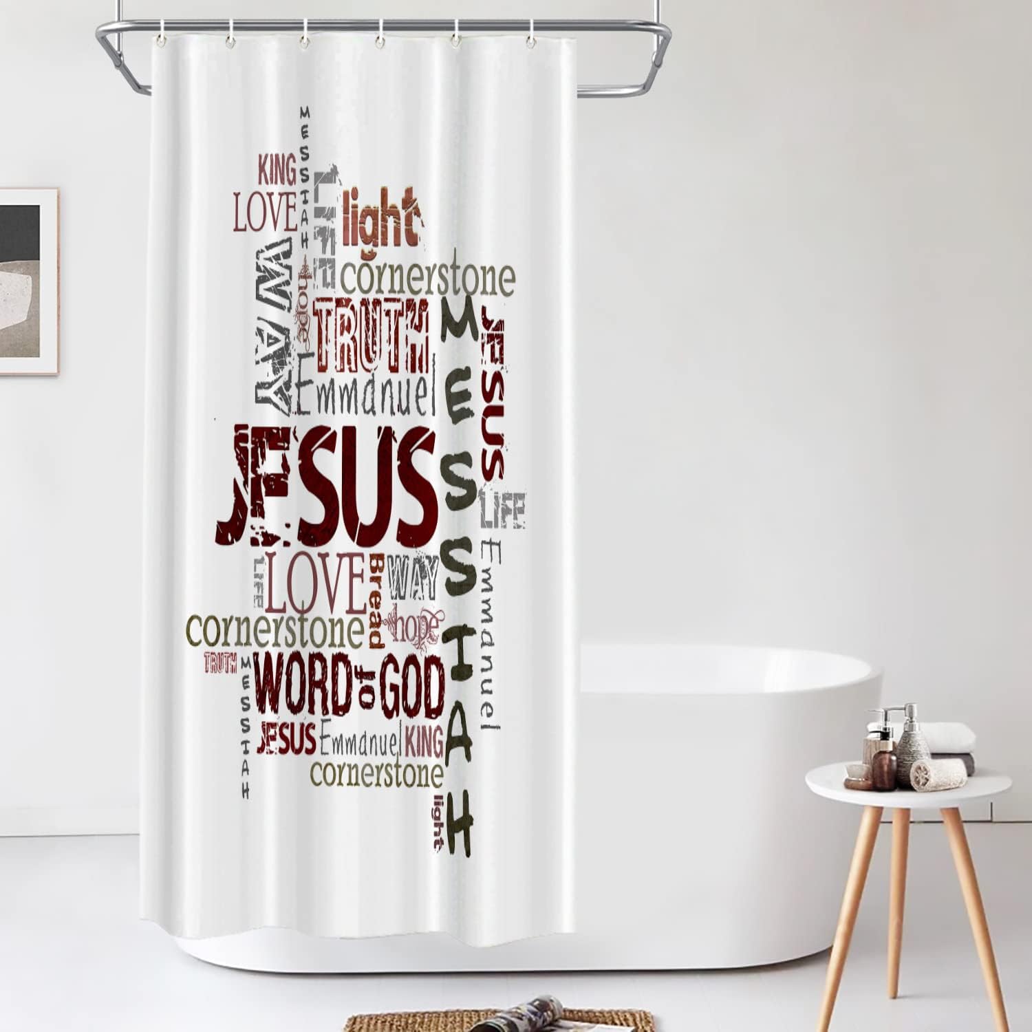 Jesus Christian Shower Curtain claimedbygoddesigns