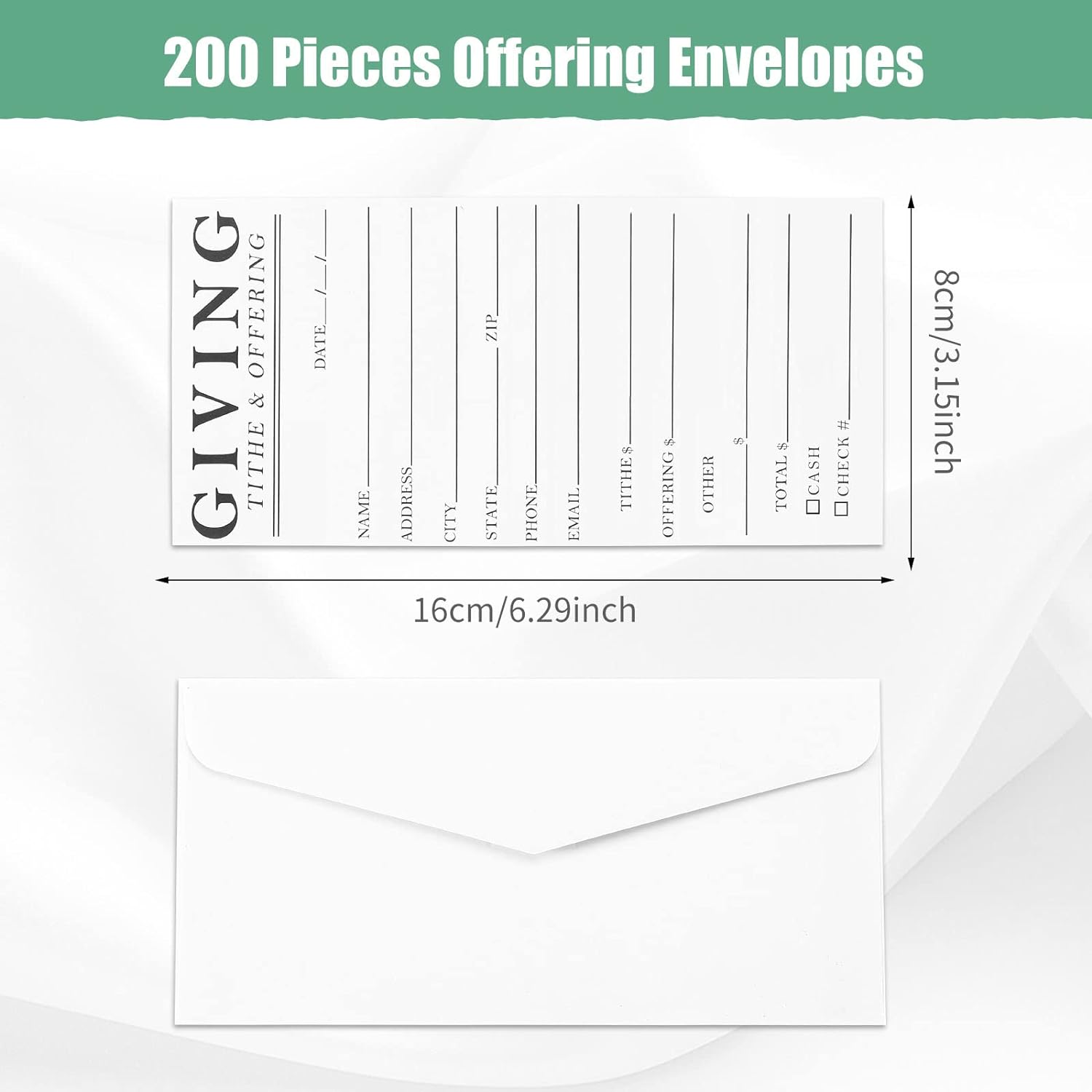 200 Golden Church Tithe Envelopes for Tithing Checks  Cash claimedbygoddesigns