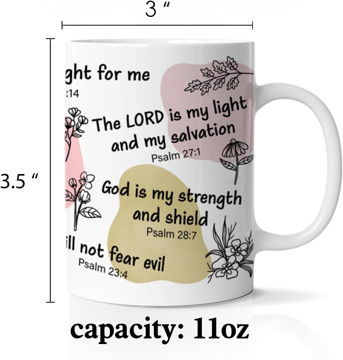 I Will Trust In The Lord With All My Heart Christian White Ceramic Mug , 11 Oz claimedbygoddesigns