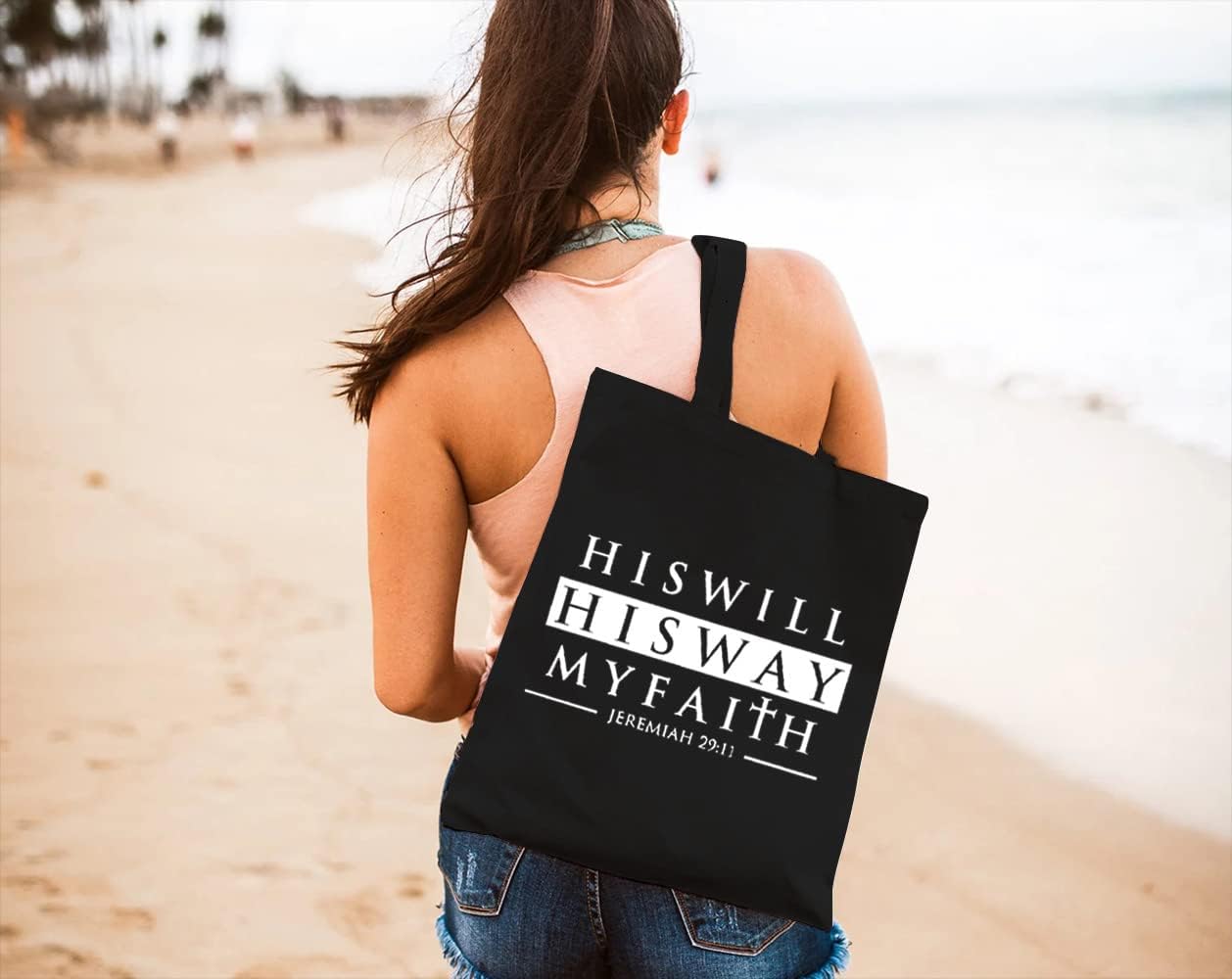His Will His Way My Faith Christian Tote Bag claimedbygoddesigns