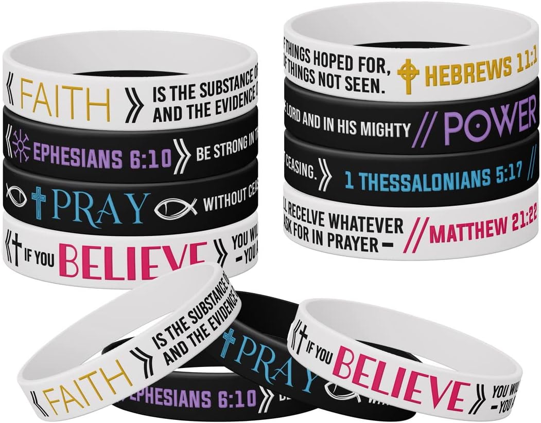 Faithfilled Christian Bible Bracelets 12Pack Variety Pack claimedbygoddesigns