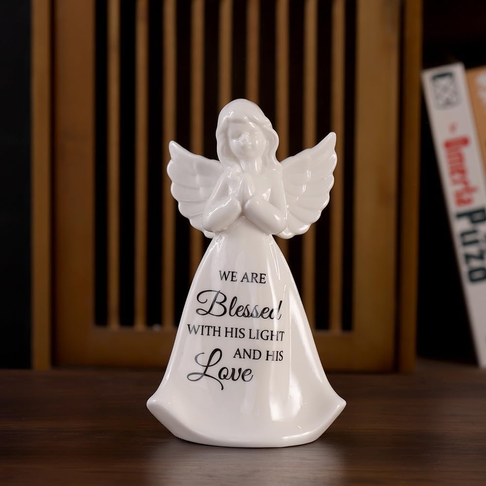 Be Blessed Ceramic Praying Angel Figurine Christian Gift Idea claimedbygoddesigns