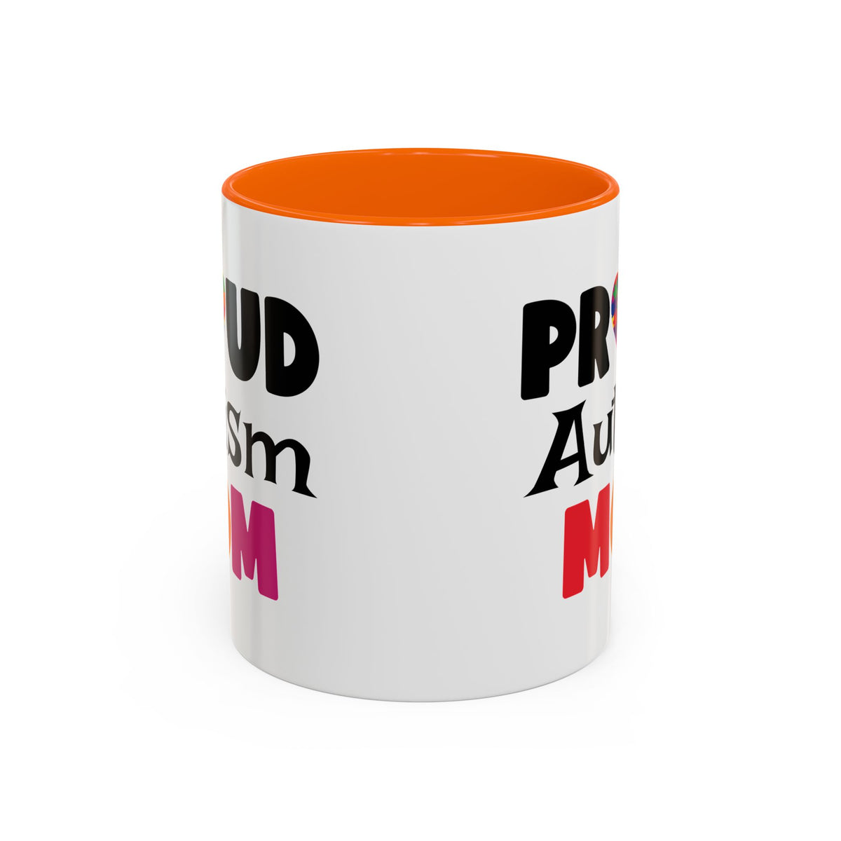 Proud Autism Mom Coffee Mug - Colorful Heart Design (11, 15oz)