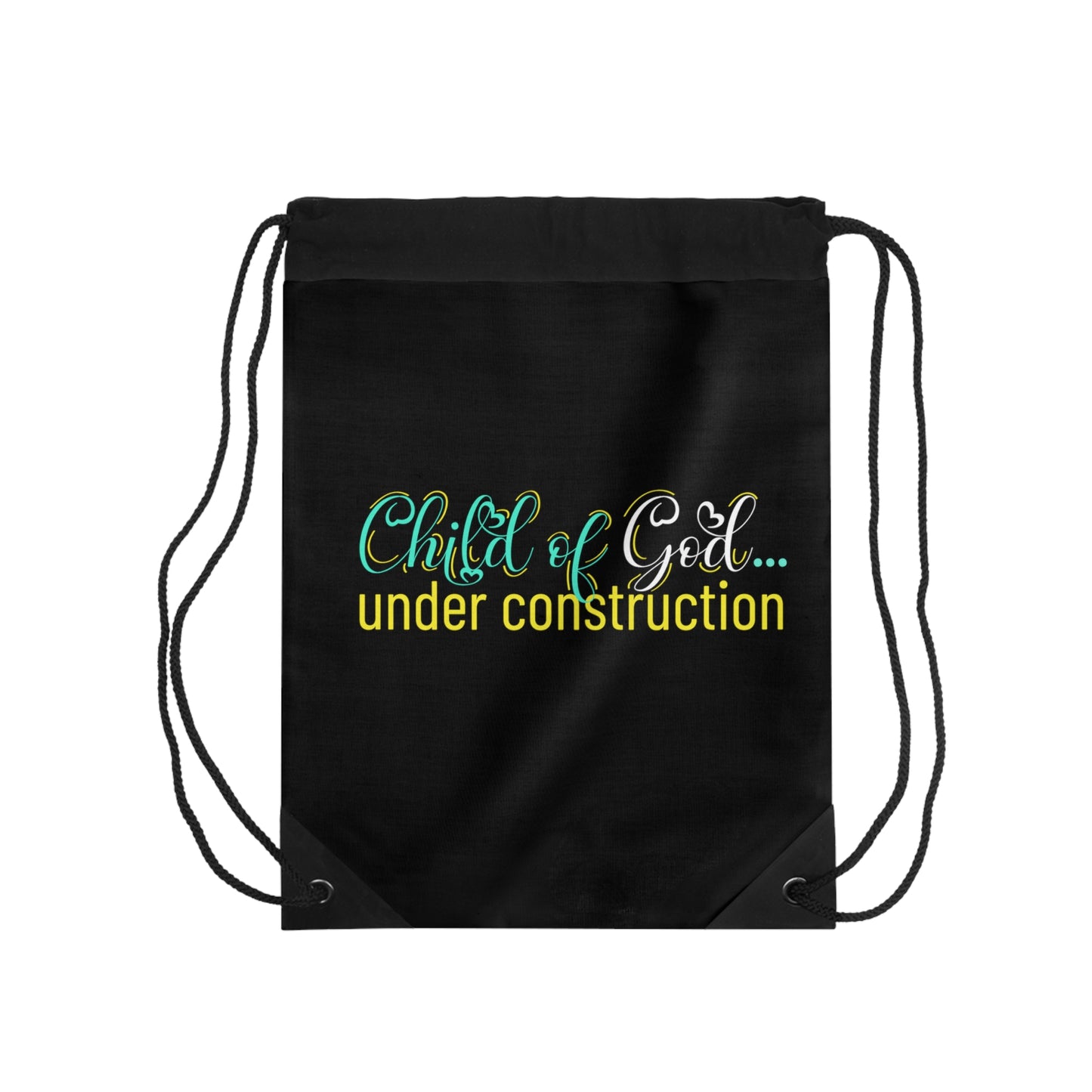 Child Of God Under Construction Drawstring Bag