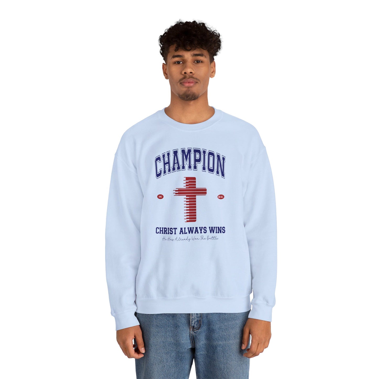 Champion Christ Always Wins Unisex Heavy Blend™ Crewneck Christian Sweatshirt