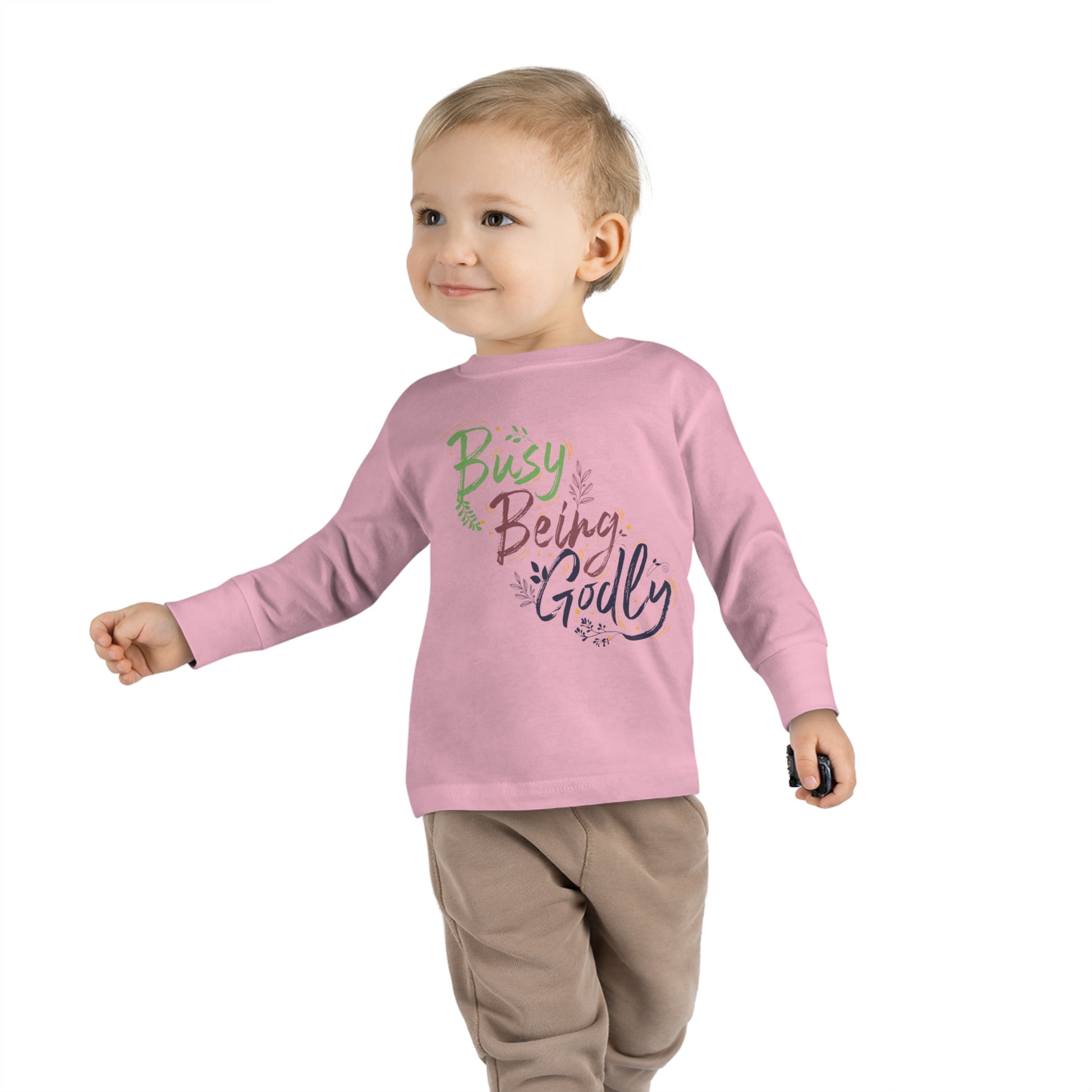 Busy Being Godly Toddler Christian Sweatshirt Printify