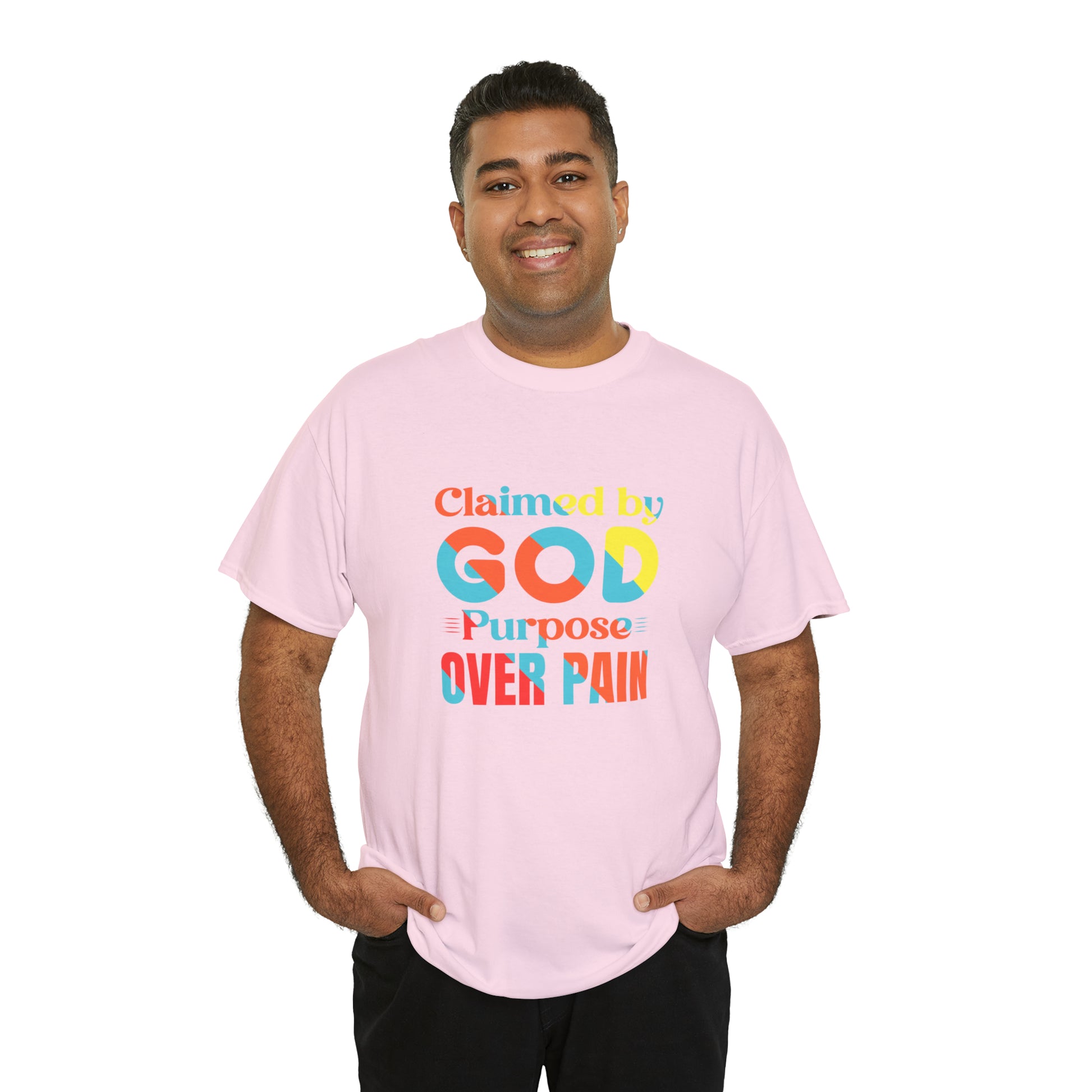 Claimed By God Purpose Over Pain Unisex Heavy Cotton Tee Printify