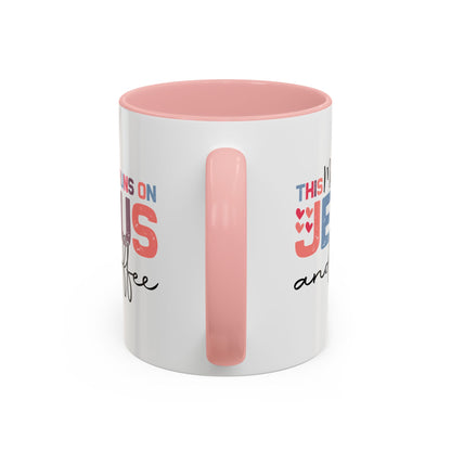 Christian Ceramic Mug - This Mama Runs On Him & Coffee Christian Accent Coffee Mug (11, 15oz)