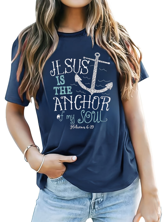 Jesus Is The Anchor Of My Soul Women's Christian T-shirt claimedbygoddesigns