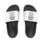 Comfortable Youth Sandals, Keep Calm and Trust Him Slides, Summer Footwear, Kids Casual Sandals, Faith - Inspired Summer Slides - ClaimedbyGodDesigns