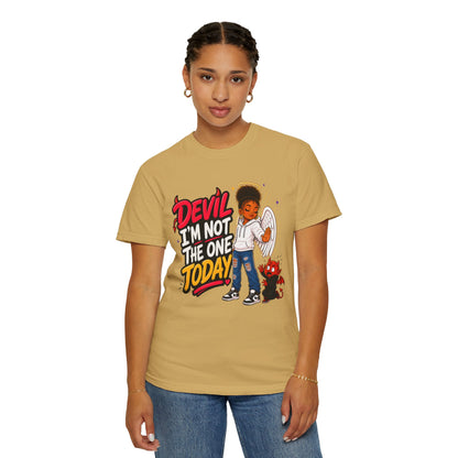 Devil I'm Not the One Today T-Shirt — Funny Angel vs Devil Graphic Tee - ClaimedbyGodDesigns