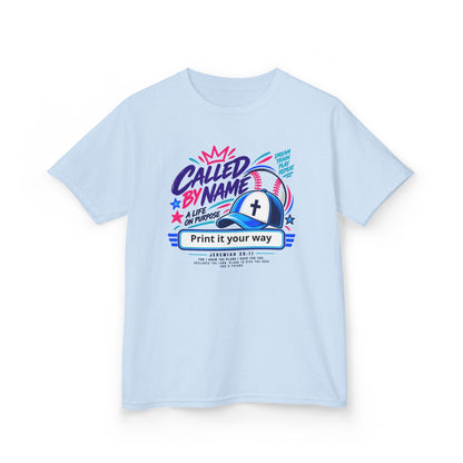 Youth Christian Baseball T-Shirt — "Called By Name" Design
