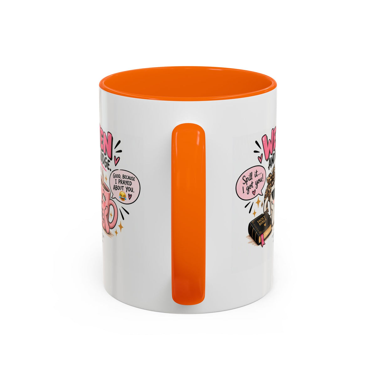 Coffee Mug — "We Listen and We Don't Judge" Inspirational Pink Ceramic Mug (11/15oz)