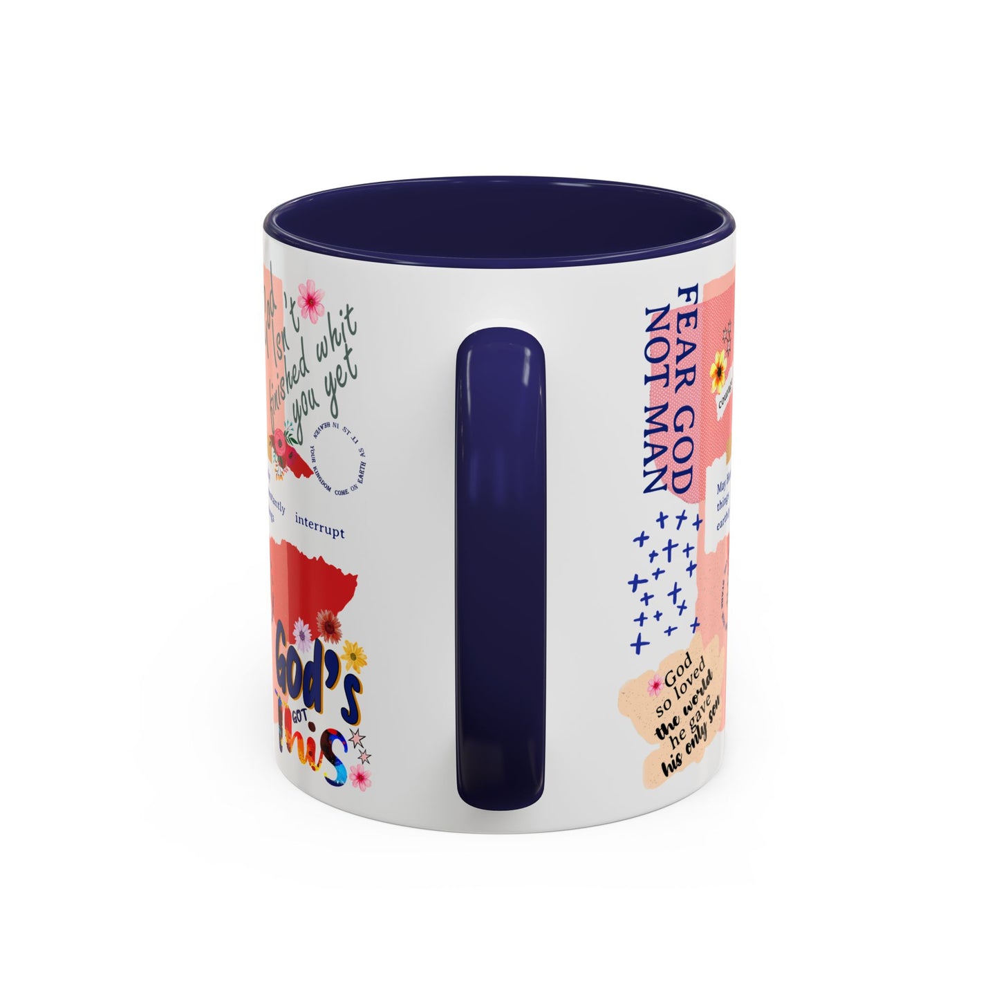 Inspirational Accent Coffee Mug - 11 & 15oz - Fear Him Not Man - Perfect Gift for Friends and Family