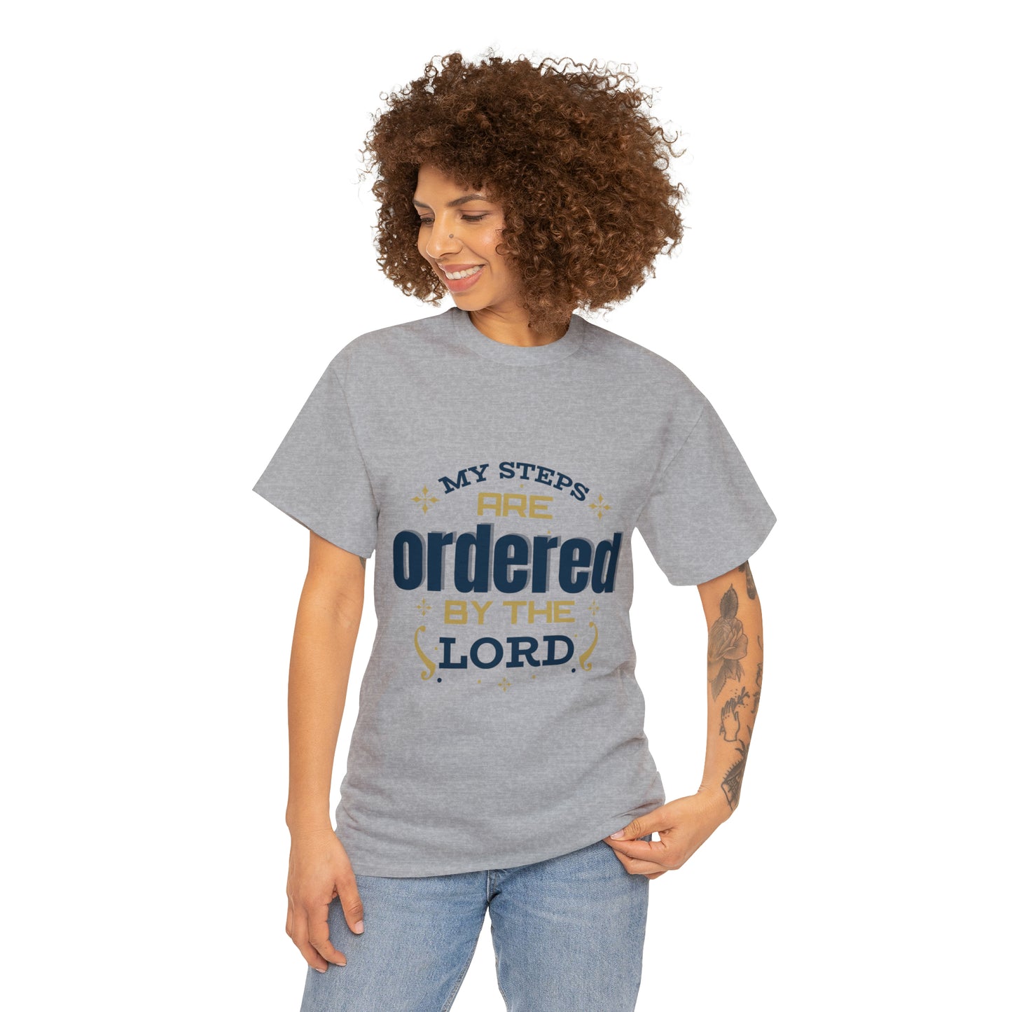 My Steps Are Ordered By The Lord Unisex Heavy Cotton Tee