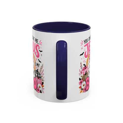 You Can’t Scare Me Jesus Is My Boo Coffee Mug — Halloween Christian Accent Mug