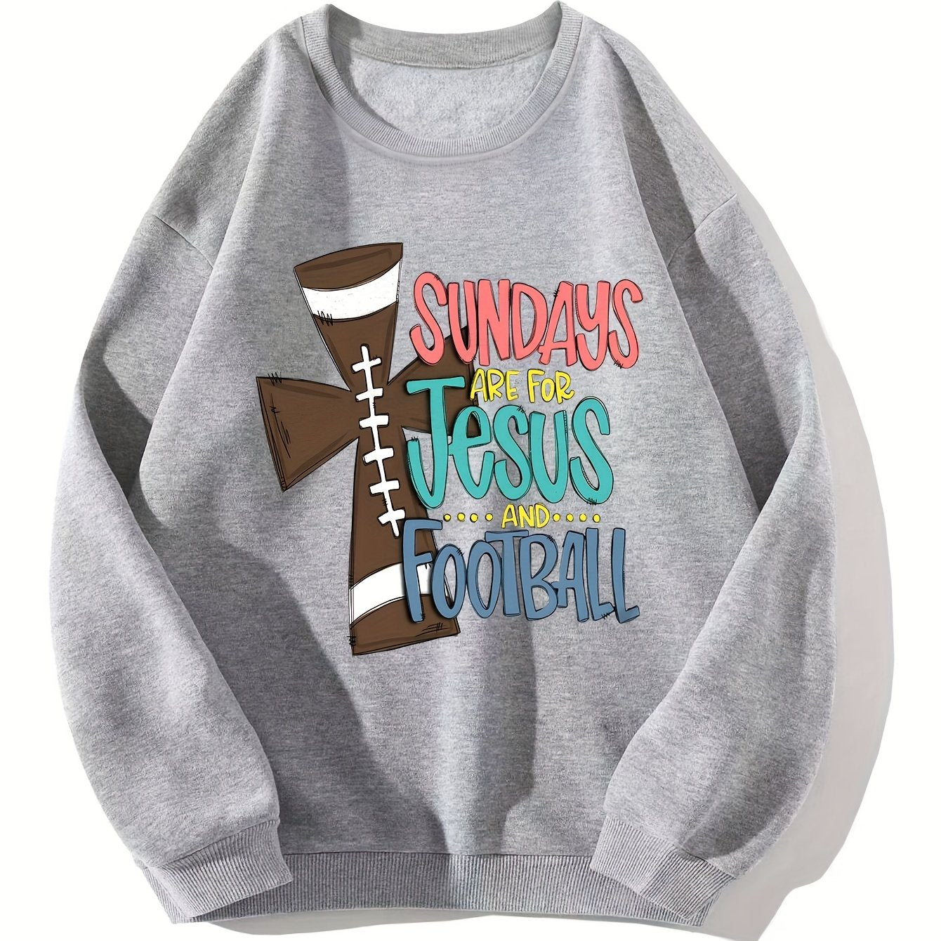 Sundays Are For Jesus & Football Women's Christian Pullover Sweatshirt claimedbygoddesigns