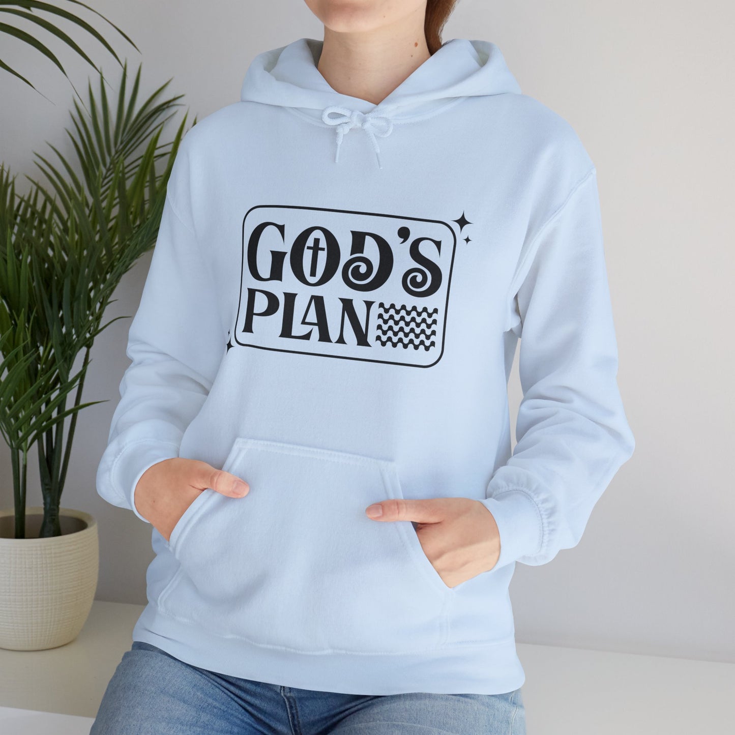 God's Plan Over MIne Unisex Christian Hooded Pullover Sweatshirt