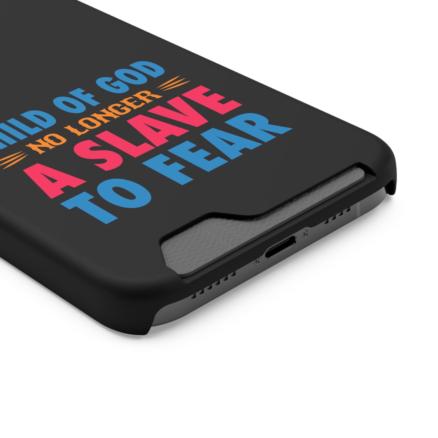 Child Of God No Longer A Slave To Fear Christian Phone Case With Card Holder Printify