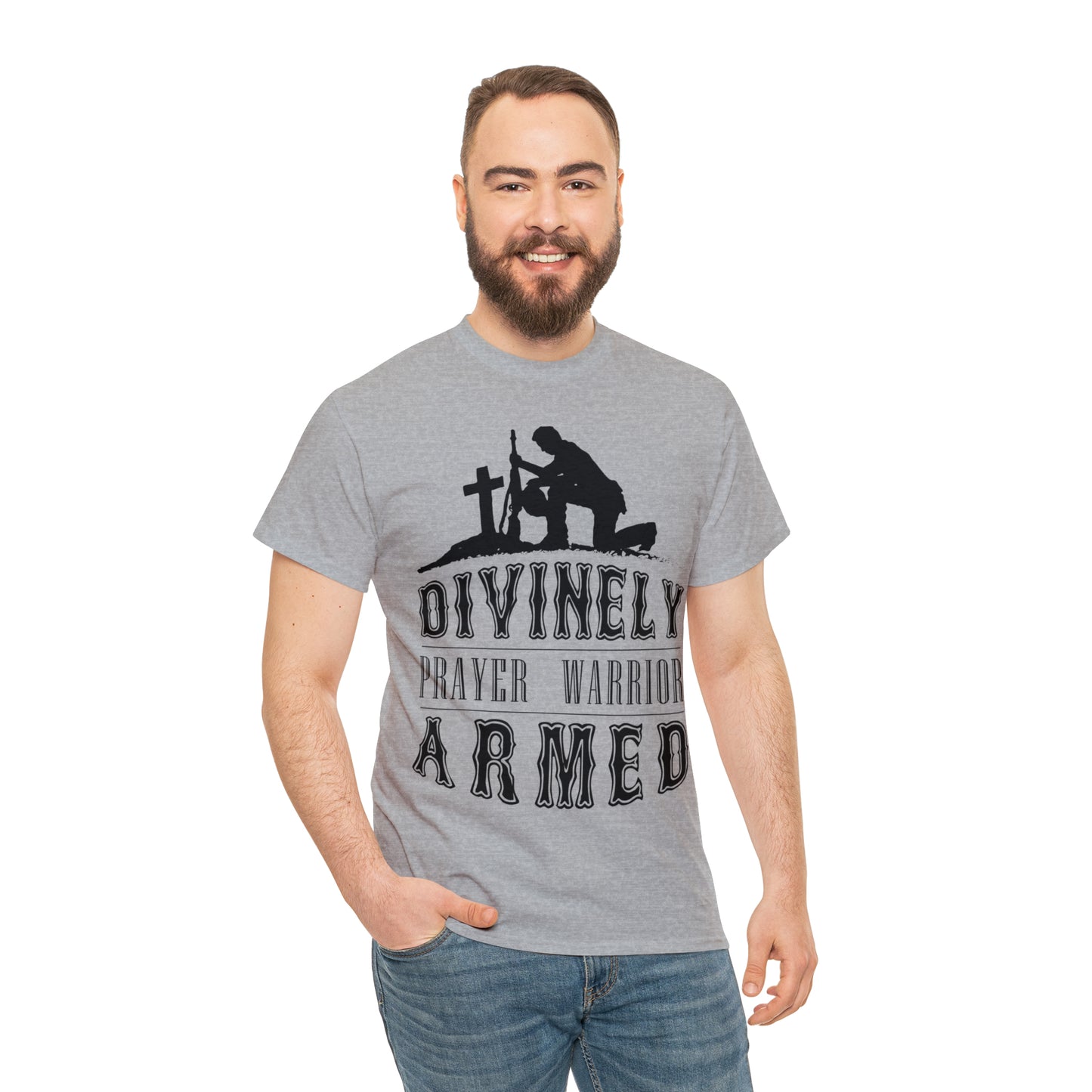 Divinely Armed Prayer Warrior Unisex Heavy Cotton Tee