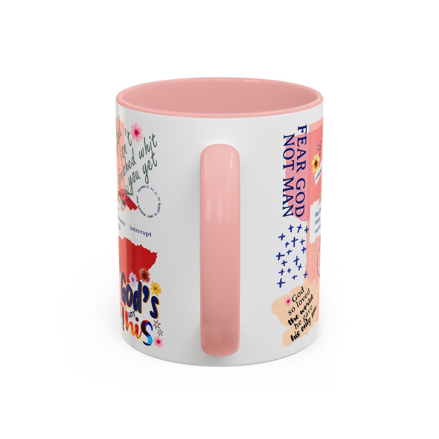 Inspirational Accent Coffee Mug - 11 & 15oz - Fear Him Not Man - Perfect Gift for Friends and Family