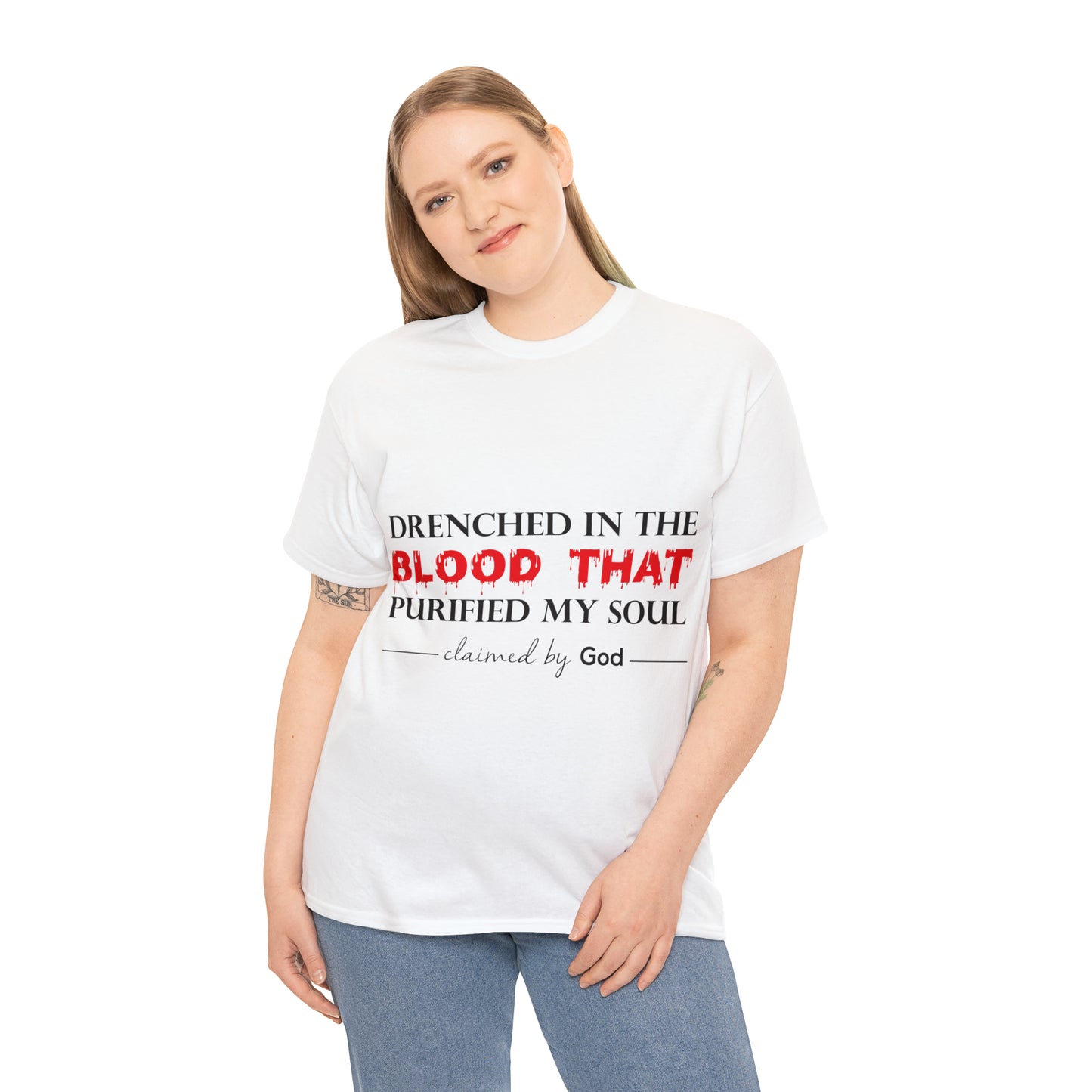 Drenched In The Blood That Purified My Soul Unisex Heavy Cotton Tee