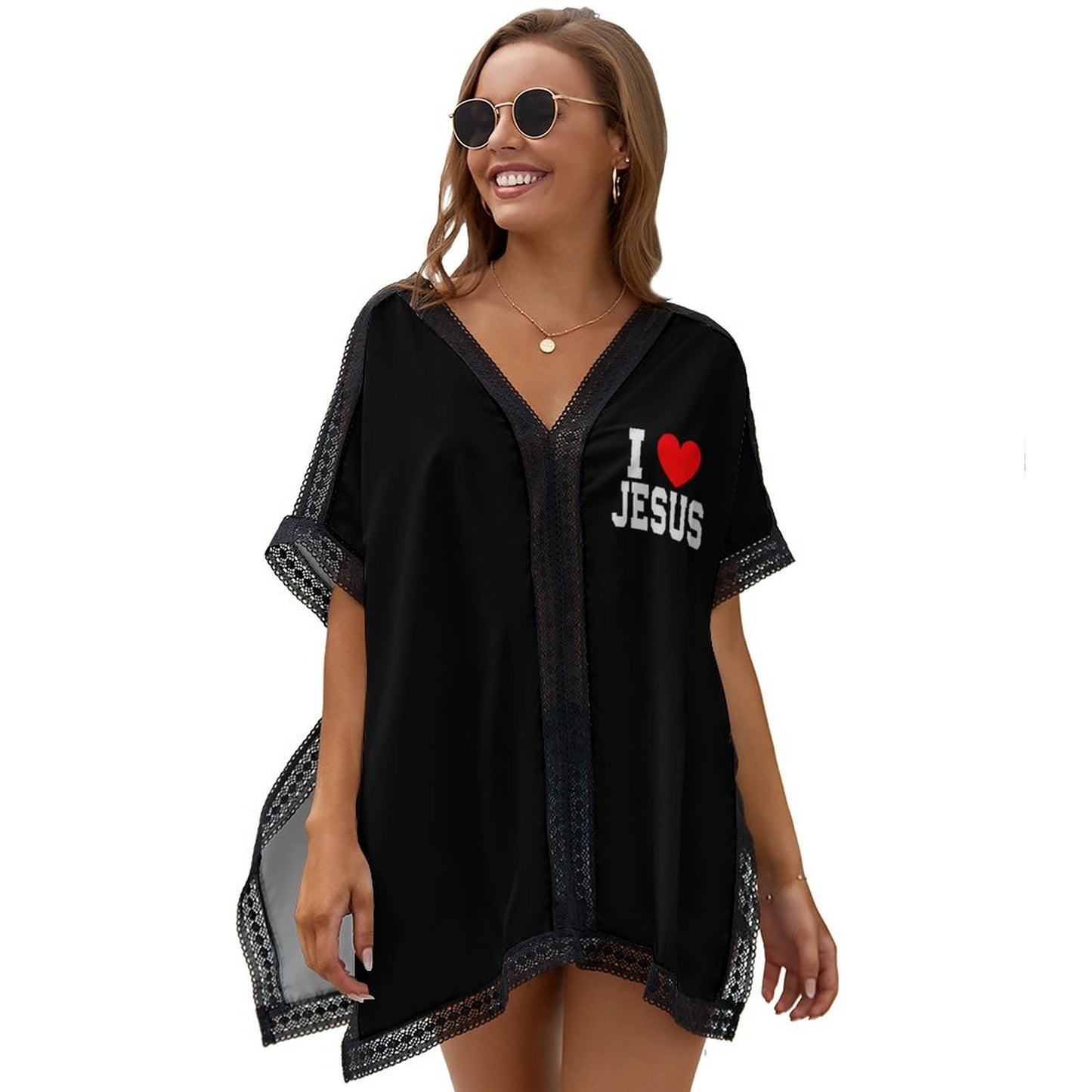 I Love Jesus Women's Christian Swimsuit Cover-up