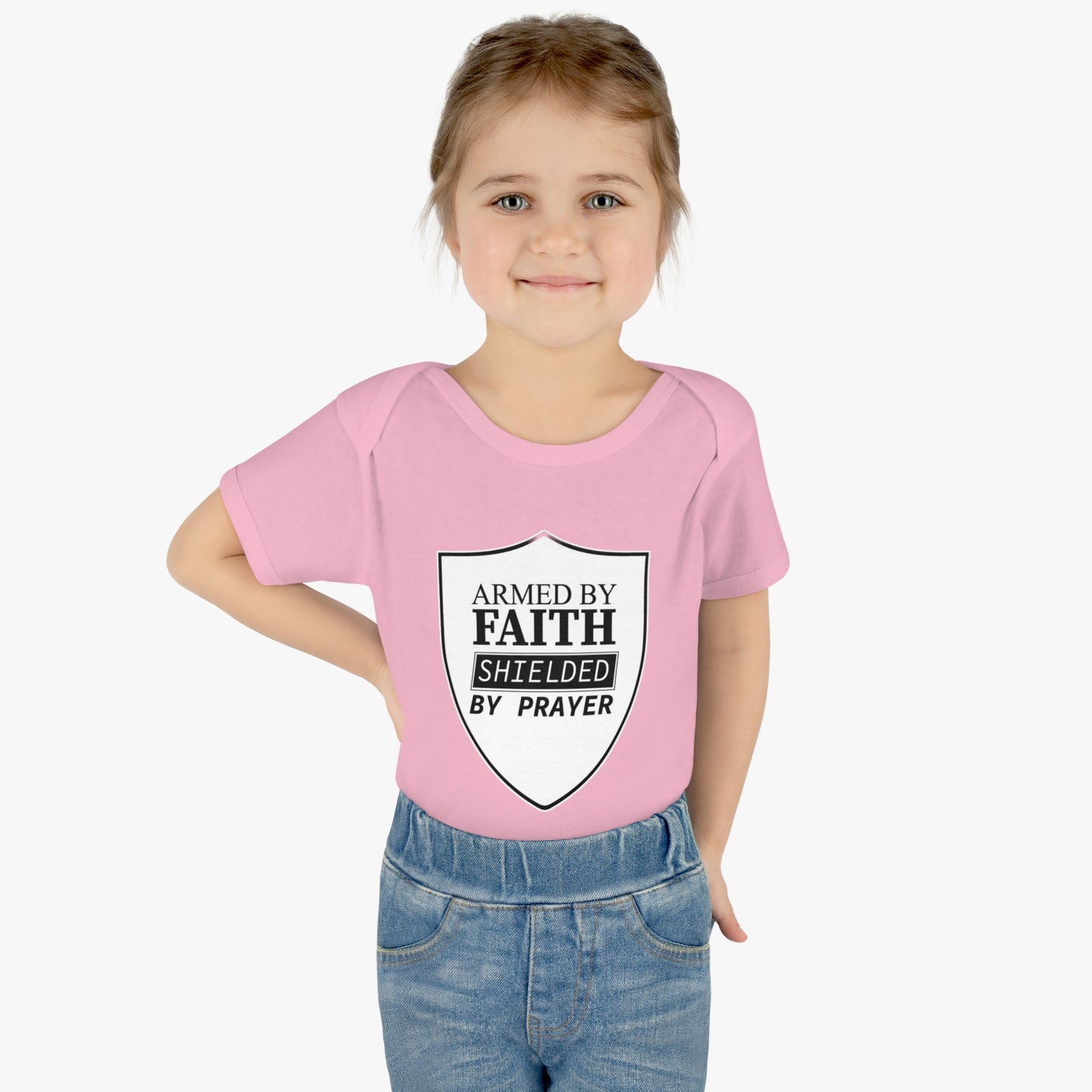 Armed By Faith Shielded By Prayer Christian Baby Onesie Printify